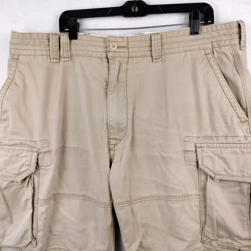 Polo Ralph Lauren Cargo Shorts Mens 40 Beige Gellar Military Paratrooper Pockets